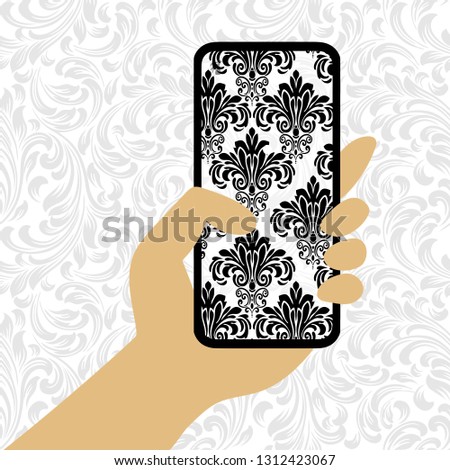 Vector damask patterns for greeting cards and pattern on the phone.