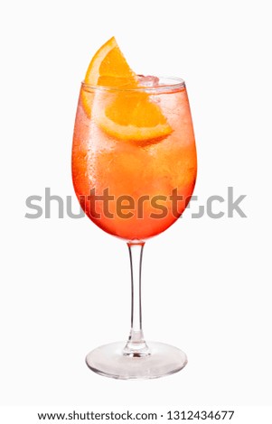 Alcoholic Aperol Spritz Cocktail Isolated on White with Clipping Path Royalty-Free Stock Photo #1312434677