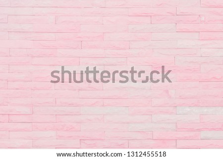 Seamless Pink pastel pattern of decorative brick sandstone wall surface with concrete of modern style design decorative uneven have cracked realmasonry of multicolored stones or blocks white cement.