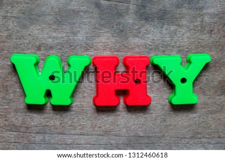 Color alphabet in word why on wood background
