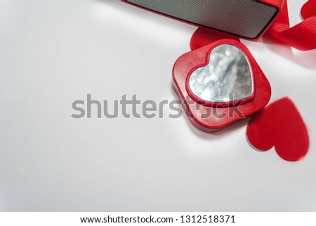 Valentine Day Red Heart on White Background