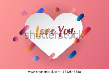 Vector background with Love and abstract colorful shapes