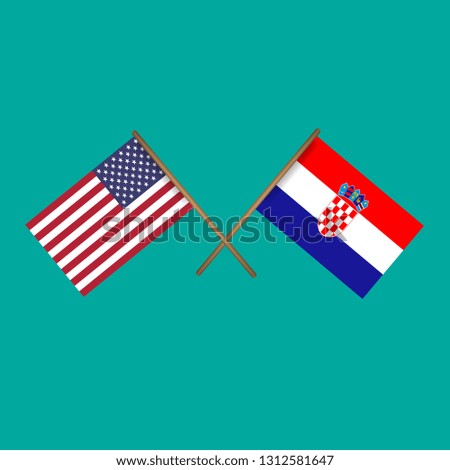 American and Croatia crossed flags.