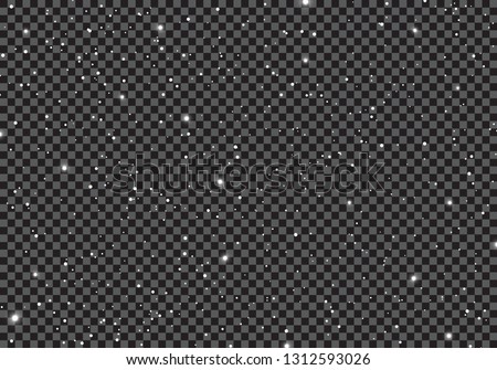 Space with stars universe space infinity and starlight on transparent background. Starry night sky galaxy and planets in cosmos pattern. Vector illustration