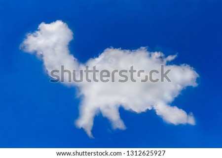 Life cloud, Fresh blue sky with floated white soft and fluffy cloudy shown shaping like someone Animals, Background for kid education or imagination learning for Childs