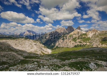 Typical landscape of Italian dolomites in south Tyrol