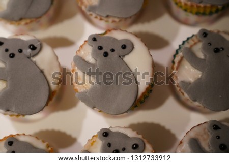 Baby Birthday Koala Muffins on Tray