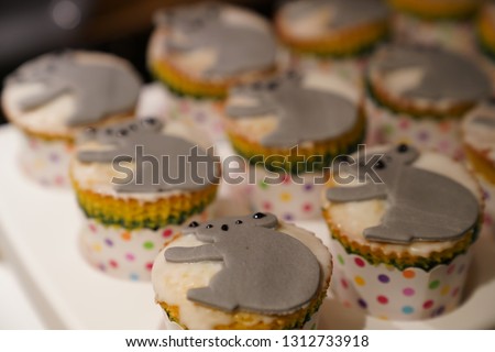 Baby Birthday Koala Muffins on Tray