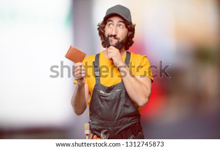 young bearded man expressing a concept