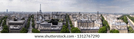 Panoramic view of Paris from the Arc de Triomphe