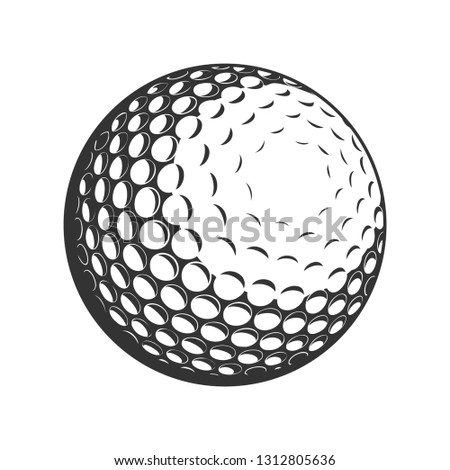 Vector golf ball close-up