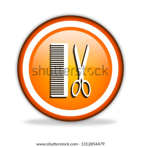 Barber button isolated. 3d illustration