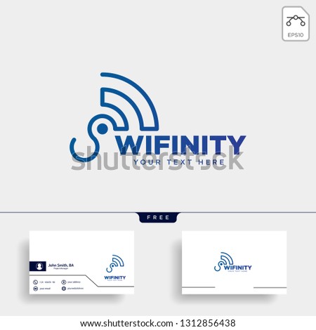infinity wifi connection logo template vector illustration icon element isolated