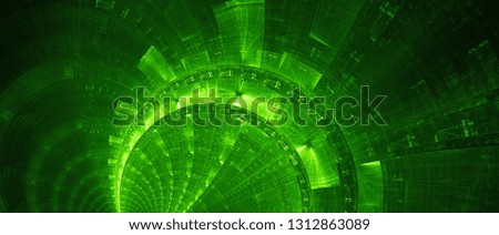 Green new futuristic technology banner, computer generated abstract background, 3D rendering