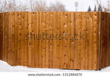 Untainted, wooden fence. Free space for text and advertising.