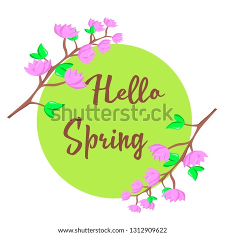 
vector illustration hello spring