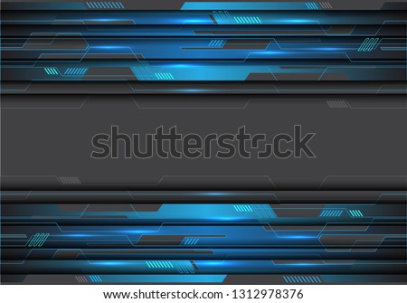 Abstract blue metallic circuit on grey design modern futuristic background vector illustration.
