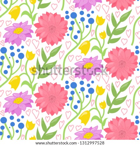 Floral seamless pattern. Hand-drawn