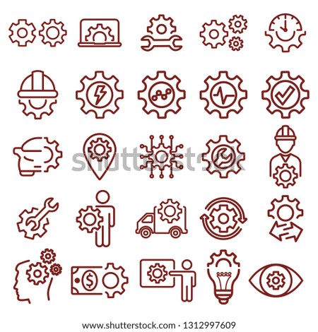 gear engineering. minimal thin line web icon set. simple vector illustration outline. concept for infographic, website or app.