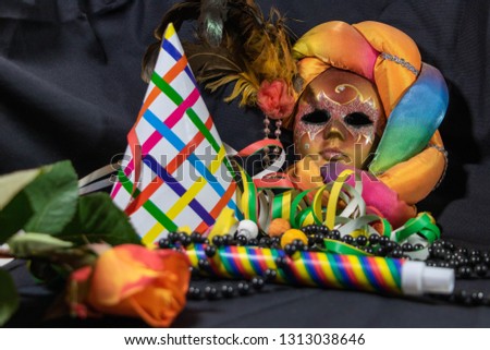 Carnival traditional mask and party disguise