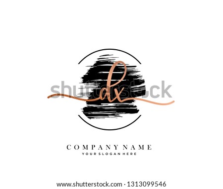 DX handwriting initial  logo vector