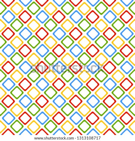 Colorful diamond, lozenge, rhombus seamless pattern. Geometric Primary color background wallpaper.