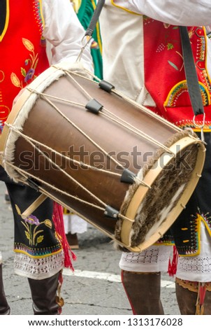 Drum surrounded by blurred background