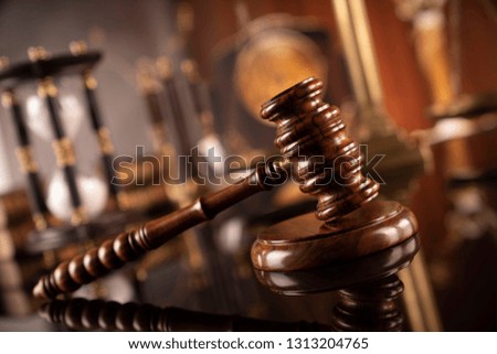 Judge's gavel. :aw and justice concept.