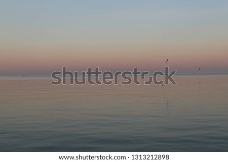 the North Sea, dipped in the evening sun in pastel Colors
