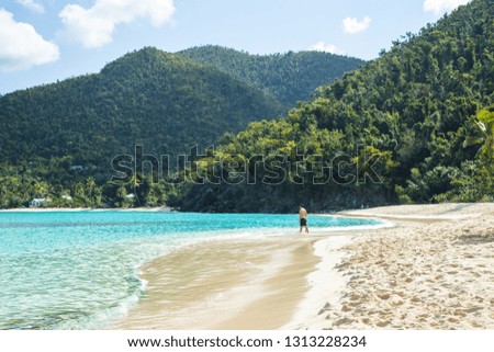 Man on Caribbean beach