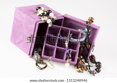 jewelry pink box with necklace open 