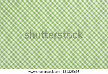 green checkered fabric closeup , tablecloth texture