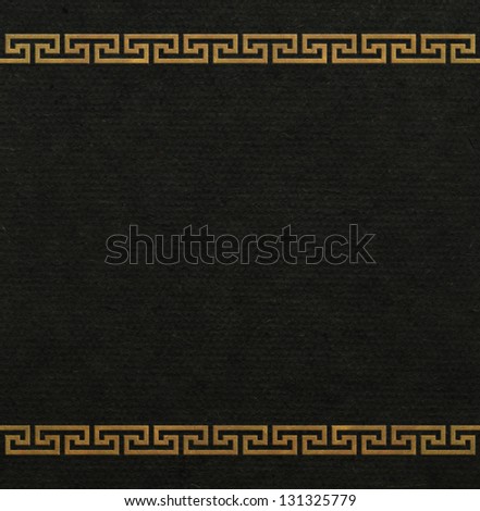 Greek ornament on black background