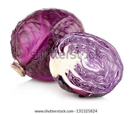 red cabbage isolated on white Royalty-Free Stock Photo #131325824
