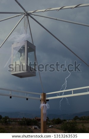 lightning thunderbolt with wedding decoration