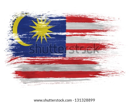 The Malaysia flag  on white background