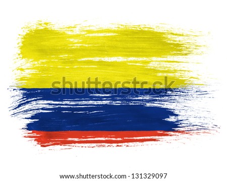Colombia. Colombian flag  on white background