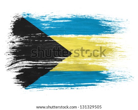 Bahamas. Bahamian flag   on white background