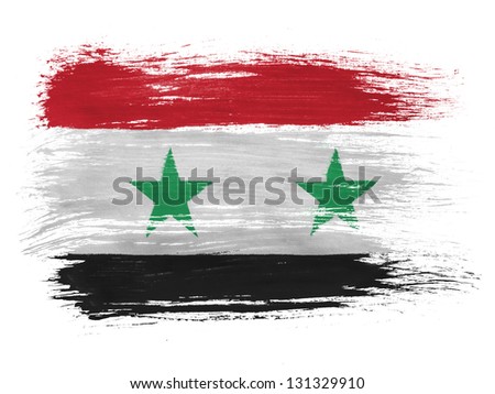 The Syria flag  on white background