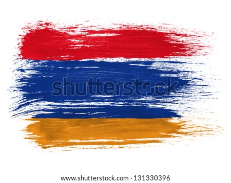 Armenia. Armenian flag on white background