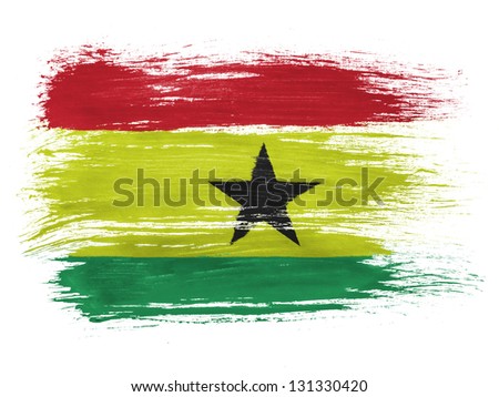 The Ghana flag  on white background