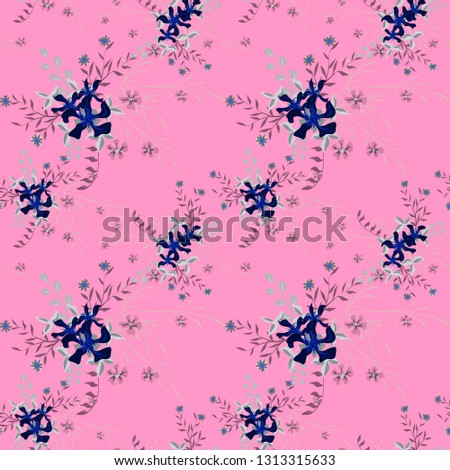 Little Floral Seamless Pattern with Pretty Wildflowers. Girlie Natural Background in Country Style with Small Blossoms of Daisy Flowers. Vector Ditsy Pattern for Fabric, Print. Floral Texture
