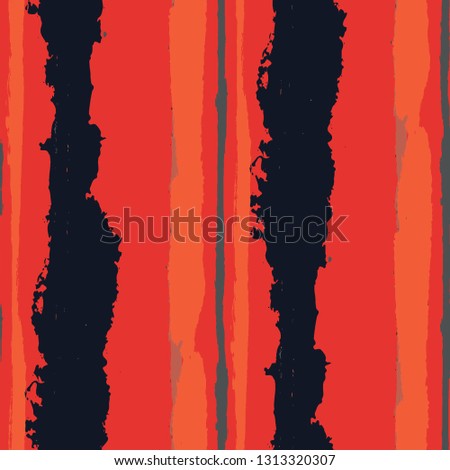 Grunge Background with Stripes. Painted Lines. Texture with Vertical Dry Brush Strokes. Scribbled Grunge Rapport for Linen, Fabric, Wallpaper. Retro Vector Background with Stripes