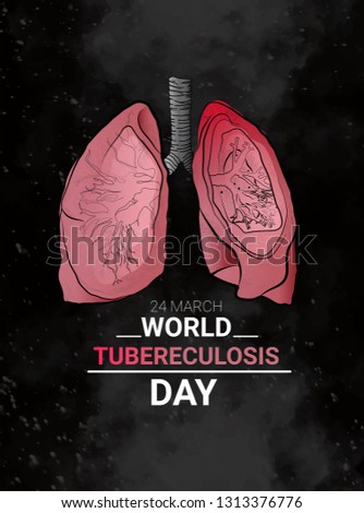 Vector Illustration on the theme World Tuberculosis Day banner  white back ground