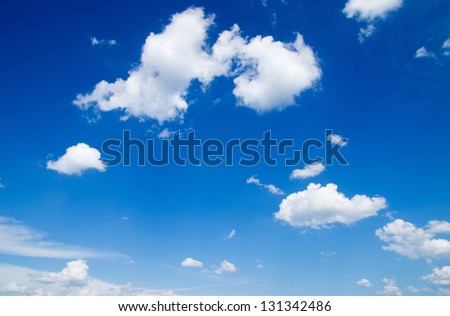 blue sky background with a tiny clouds Royalty-Free Stock Photo #131342486