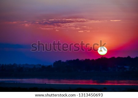sunset over sea, beautiful photo digital picture