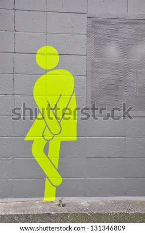 the woman green drawing mean the toilet for women