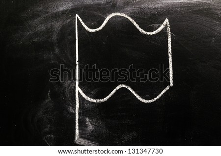 flag on black chalk board