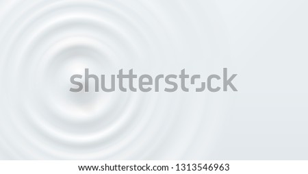 Milk circle ripple, splash water waves top view from drop on white background. Vector cosmetic cream, shampoo, milk product or yogurt swirl round texture surface template. Royalty-Free Stock Photo #1313546963