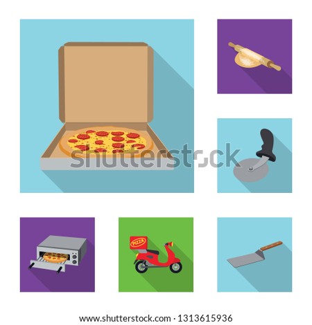 Isolated object of pizza and food symbol. Collection of pizza and italy vector icon for stock.